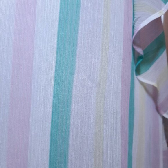 NEW BCBGeneration Tiered Ruffle Dress Womens Size Small Multi Striped Sleeveless - Picture 12 of 16